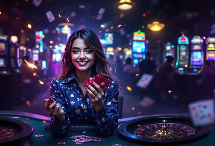 Live casino tables with multi-camera feeds showing roulette and baccarat